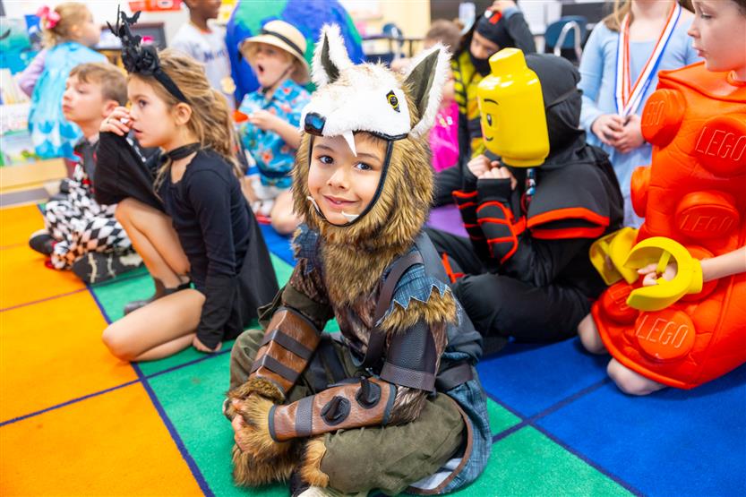 Students dress up in alphabet-themed costumes